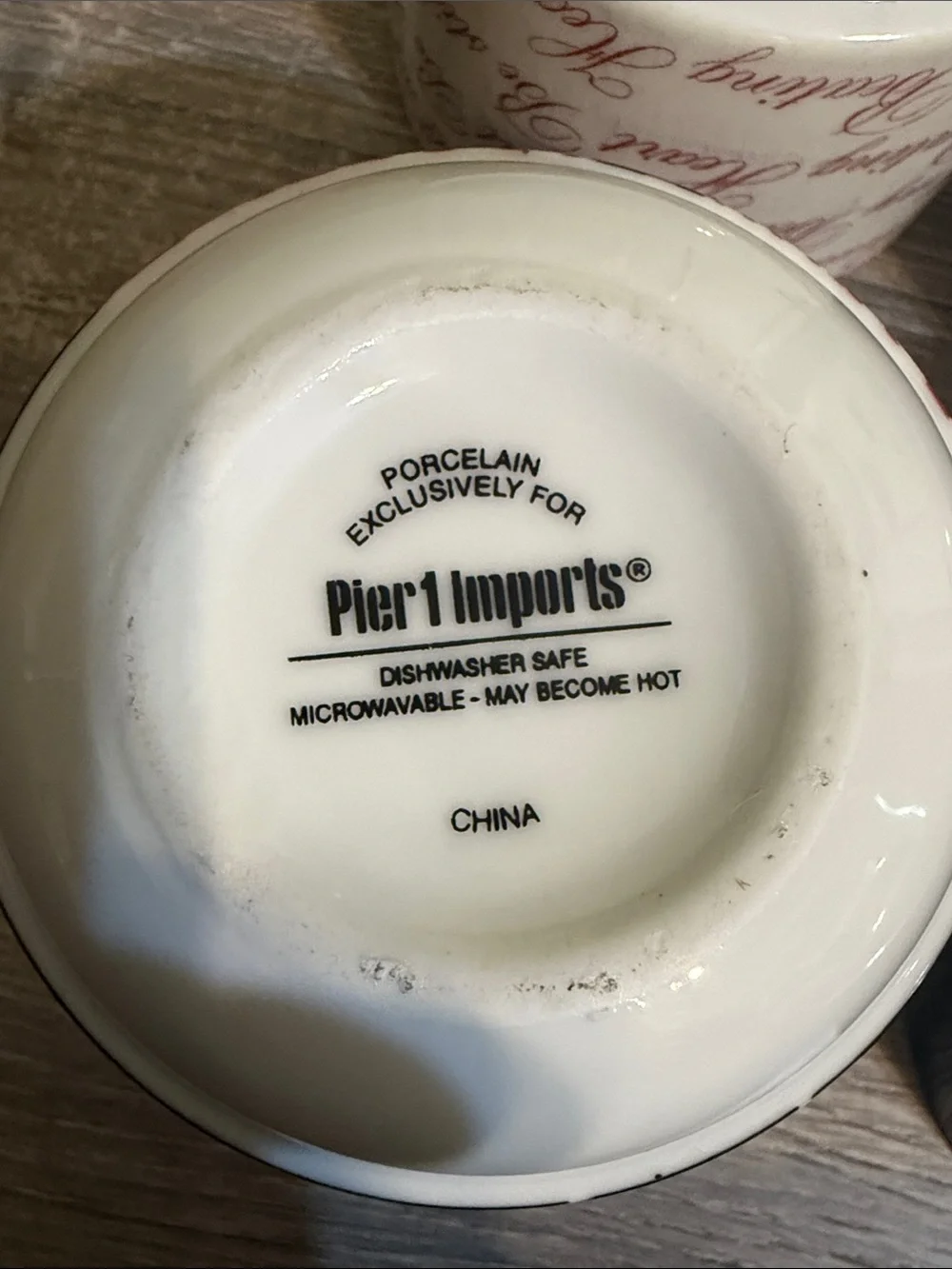 Pier 1 Imports Ceramic Stacking Mugs - Be Still My Beating Heart Rack Set of 4